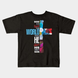 Bible Verse John 3:16 God so Loved the World Christian Kids T-Shirt